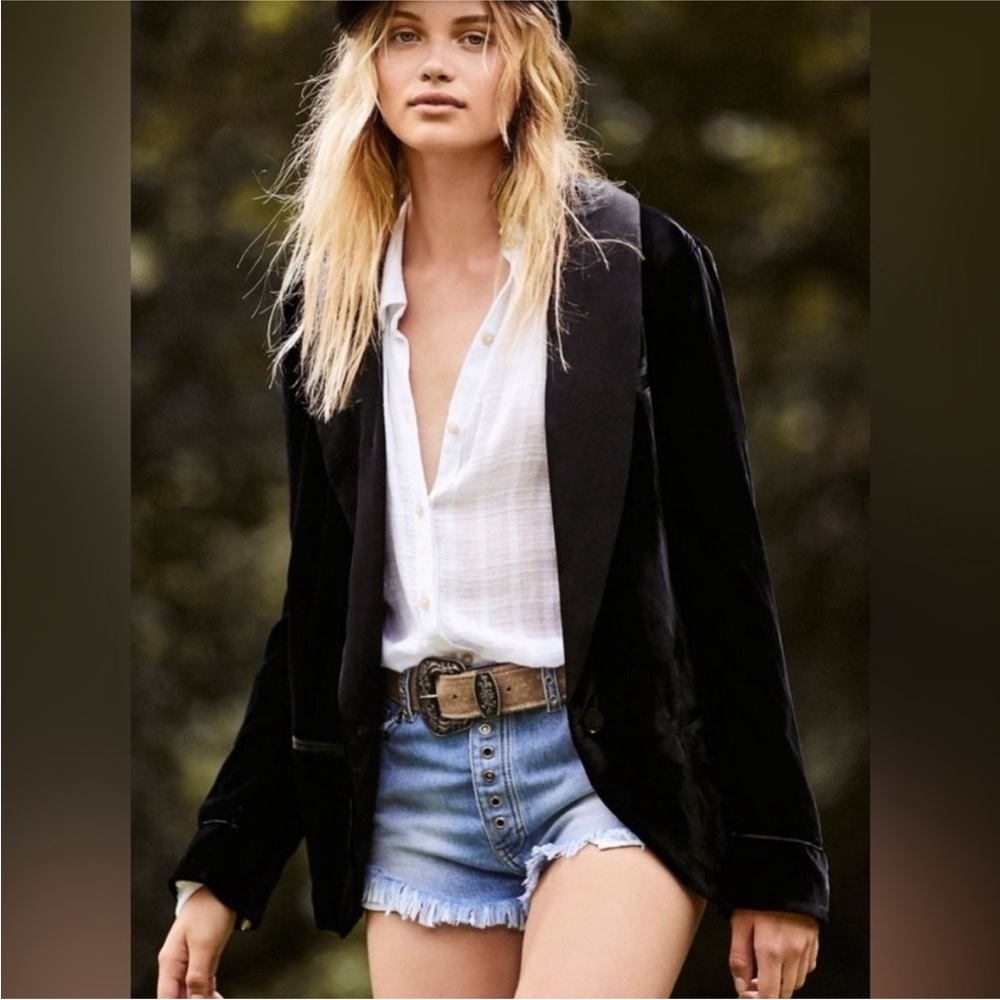 Free People Black Blazer